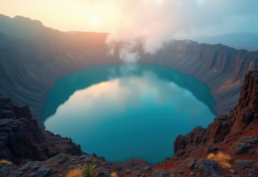Enigmatic Crater Lake Blue Setting Volcanic Caldera Wonderland