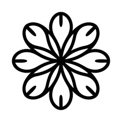 Vector of a beautiful flower design with black lines © Rohi