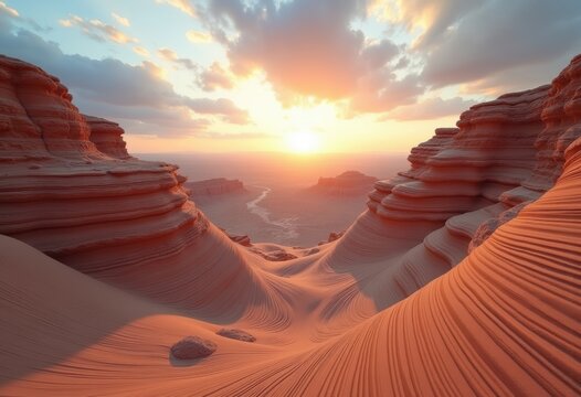 Intricate Yardang Wind Carved Ridge Unique Shapes and Patterns in Arid Desert Terrain
