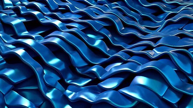 Digital blue liquid metal abstract background