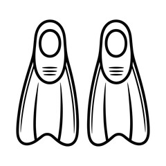 Vector of a pair of flippers for diving and swimming © Rohi