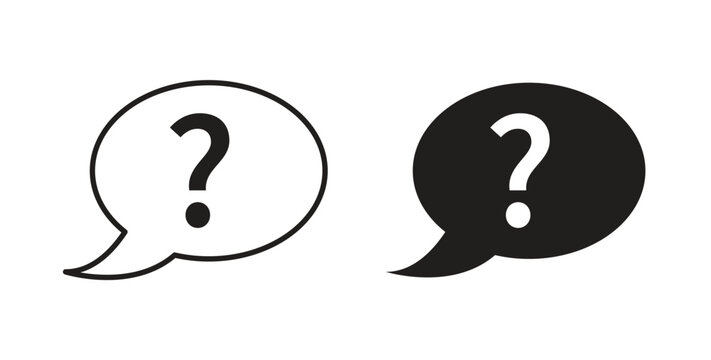Comment question icon linear pictogram. Editable Stroke. Isolated Vector Illustration.