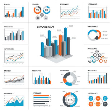 Data Visualization Collage: Charts, Graphs, Infographics, Strategy & Performance