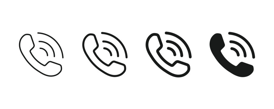 Phone call icon. Ringing phone icon set. Telephone call sign. Call sign symbol