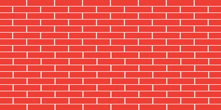 Brick pattern. Seamless vector red color brick wall background. white bricks wall vector wallpaper texture. vector illustration