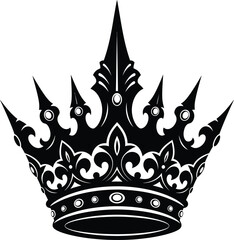Obraz premium Royal crown icon with decorative design and pointed tops symbol of monarchy and power