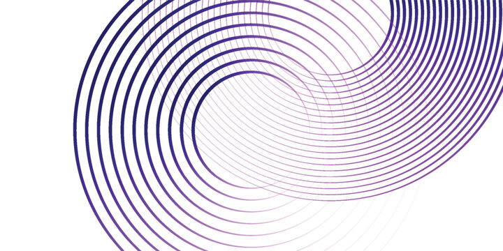 Blue and purple gradient circle line background with white background. Suitable for modern banners with striped style. vol3
