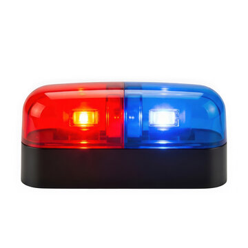 A dual-color police emergency light with red and blue flashing lights