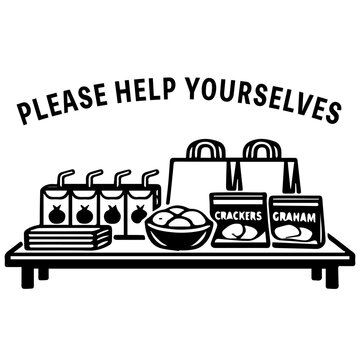Please help yourselves to the food signage icon with transparent background buffet and dining symbol
