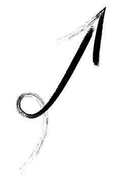 Hand drawn grunge arrow PNG, rough brush curved upward arrow with textured tail, sketch style directional symbol for design, UI, posters, stickers, branding, social media, creative layouts. High-res