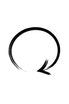 Hand drawn circular arrow PNG. Textured loop rotation arrow, brush stroke round directional symbol for refresh, reload, repeat, UI, apps, social media, infographic, diagrams, creative design projects