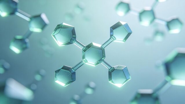Molecular structure with hexagonal shapes
