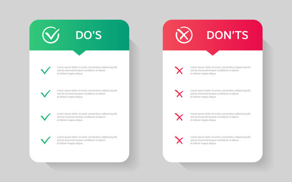 Do and dont infographic design template modern style for presentation