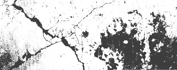 Obraz premium Vector Grunge Texture with Heavily Cracked and Weathered Surfaces for Distressed Background Overlays