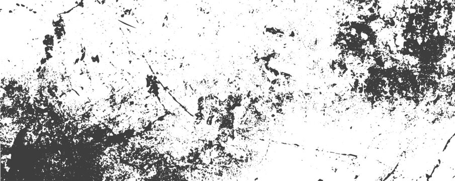 Black and White Distressed Grunge Texture Background Vector for Vintage Design