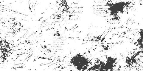 Obraz premium Vintage Grunge Background with Distressed Handwritten Script and Ink Splatters Vector Illustration