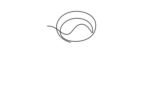 Animated self drawing of continuous line draw of   International Coffee Day Minimalist Coffee Cup   . Full length one line animation. 4K