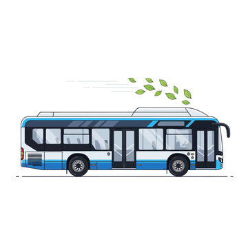 eco friendly bus transportation green leaves emission free travel