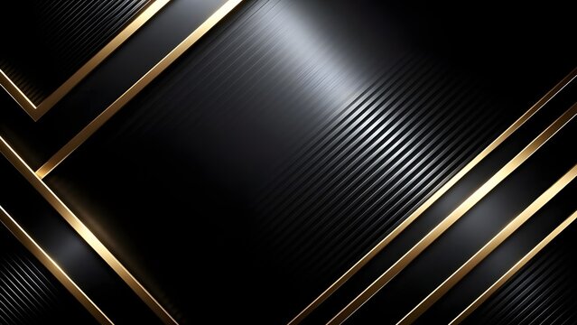 Luxury black carbon fiber background, elegant dark geometric texture with gold metallic lines, premium corporate backdrop for high-end branding