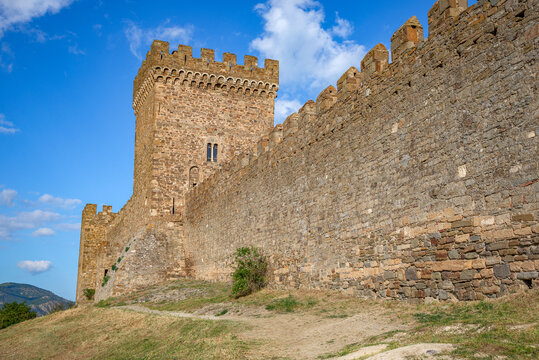 At the walls of an ancient fortress. Sudak, Crimea