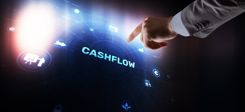 Professional cash flow analysis with financial data charts and business revenue tracking metrics