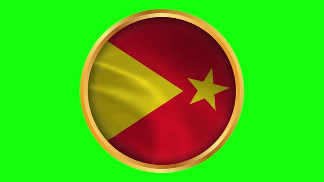Tigray Round Framed Region Wavy Flag. Circular Blowing Flag of Tigray.