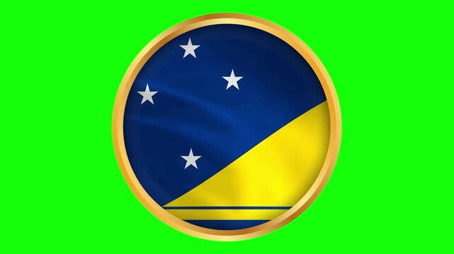 Tokelau Round Framed National Wavy Flag. Circular Blowing Flag of Tokelau.