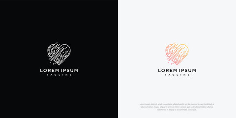 Fototapeta premium Heart-Shaped Logo with Music Notes