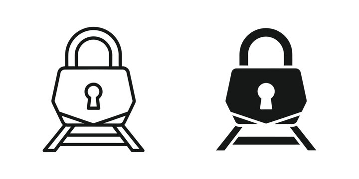 Contrast between an open and a closed padlock on a track