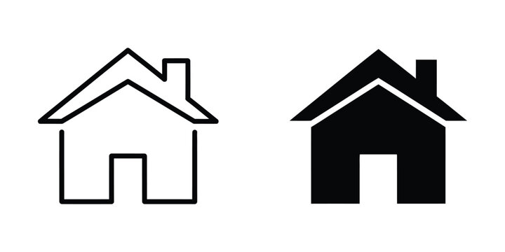 Comparison of a simple house outline with a filled-in house silhouette
