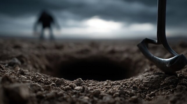 Konzeptbild zum Sprichwort: Wer anderen eine Grube gr&auml;bt, f&auml;llt selbst hinein