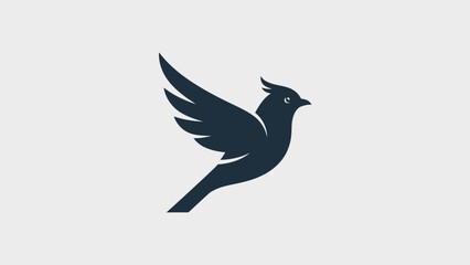Fototapeta premium Elegant Silhouette of a Bird in Flight, Symbolizing Freedom and Grace