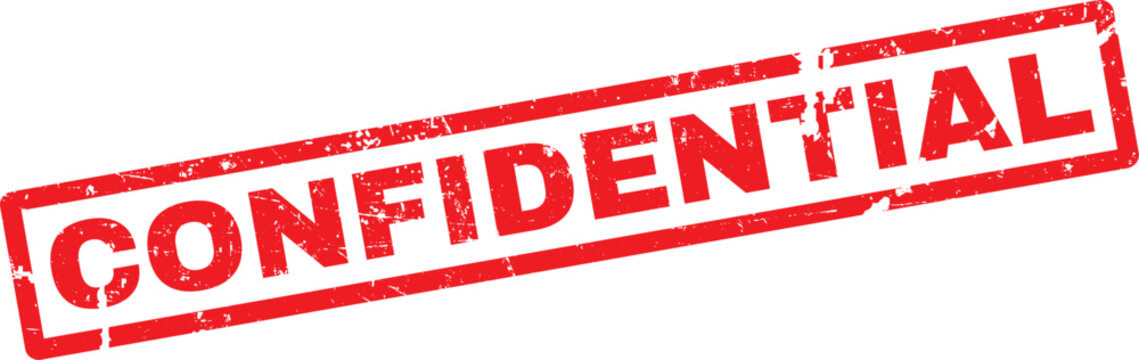 Confidential stamp marking sensitive information in red