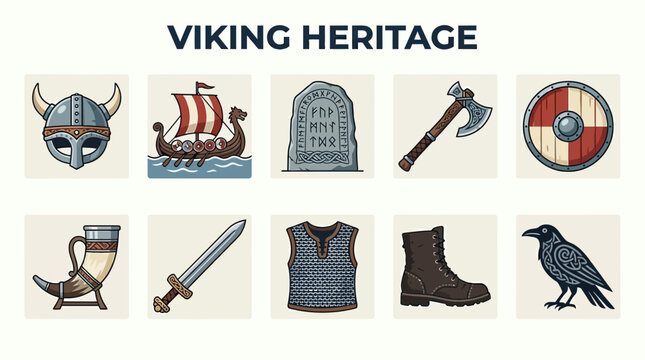 Viking Heritage Collection of Historical Symbols and Artifacts.