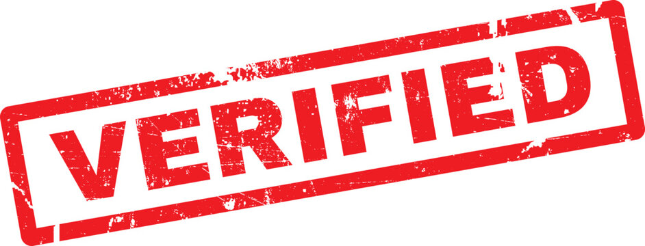 Verified stamp on white background for authentication purposes