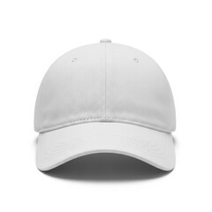 Fototapeta premium A white baseball cap on a plain white background