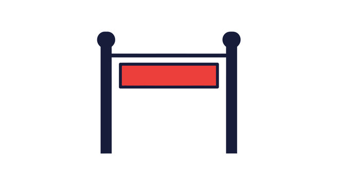 Simple Red Signpost Icon Design.