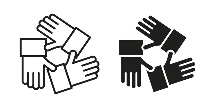 Collaboration icon symbol. Vector outline drawing. Editable stroke.