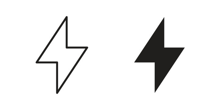 Electricity icon symbol. Vector outline drawing. Editable stroke.