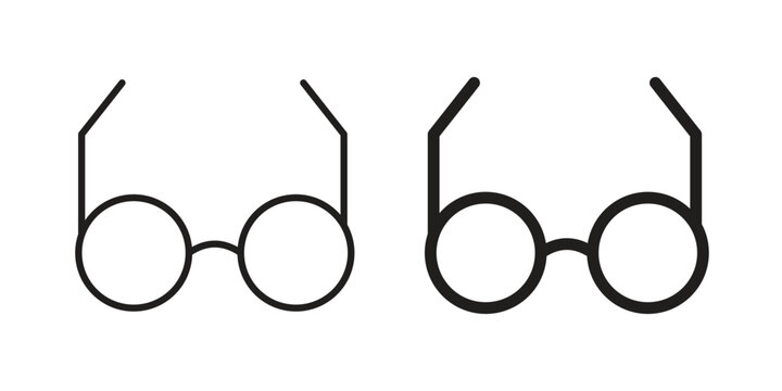 Eye glasses icon symbol. Vector outline drawing. Editable stroke.
