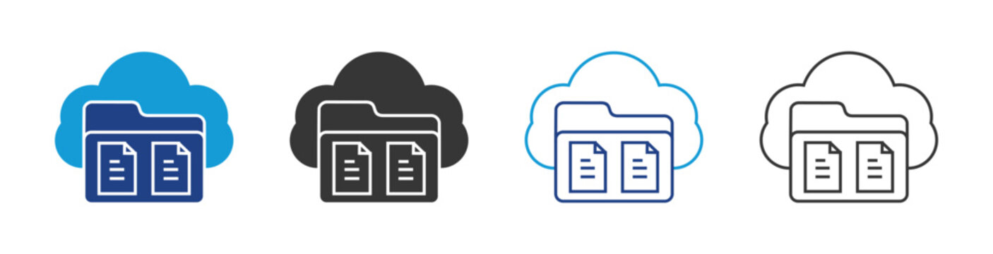 cloud database icon set multiple style collection	
