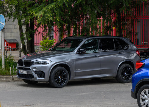 April 18, 2026, Tbilisi, Georgia Gray BMW X5 M F85 High-Performance Luxury SUV Parked