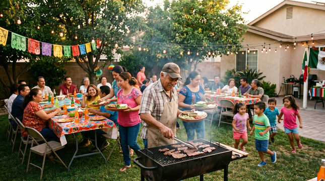 Family Backyard Fiesta With Summer Barbecue