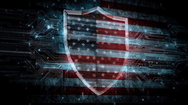 Digital shield of the american flag