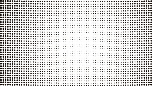 Abstract Halftone Dot Frame With Wide Oval Copy Space And Smooth Radial Gradient For Modern Background Design
