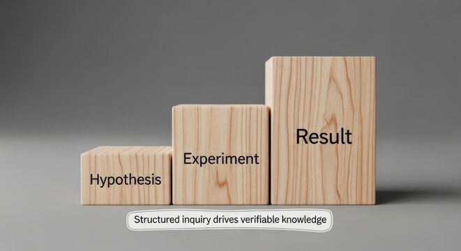 Wooden Blocks Showing Science Research Process