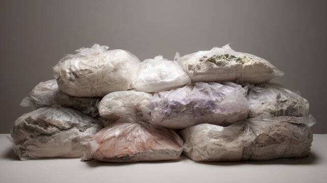 Illegal Narcotics and Contraband Bags of Drugs in Collection