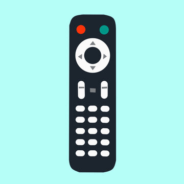 Remote control with buttons in flat style for home leisure theme