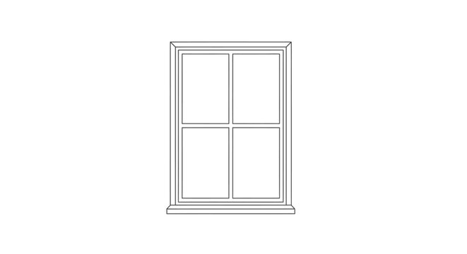 Simple black and white window icon with four panes
