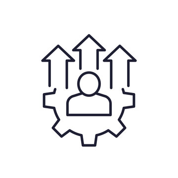 improve skills icon, line design on white